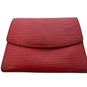 Louis Vuitton Porte Monnaie Gousset Red Epi Leather Coin Cas